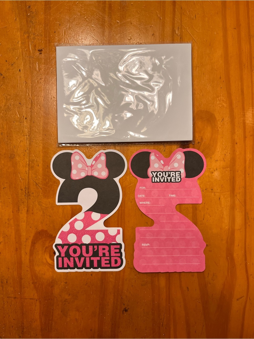 Second birthday Minnie Mouse invitation’s